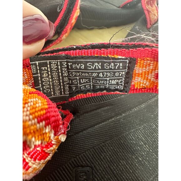 Teva 6471 Hurricane II Pink Orange Floral Strappy Sandals Women's Size 7 - Picture 2 of 8